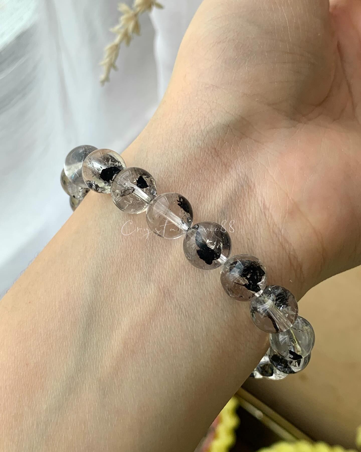 透体黑闪灵 Black Herkimer Quartz(H31)