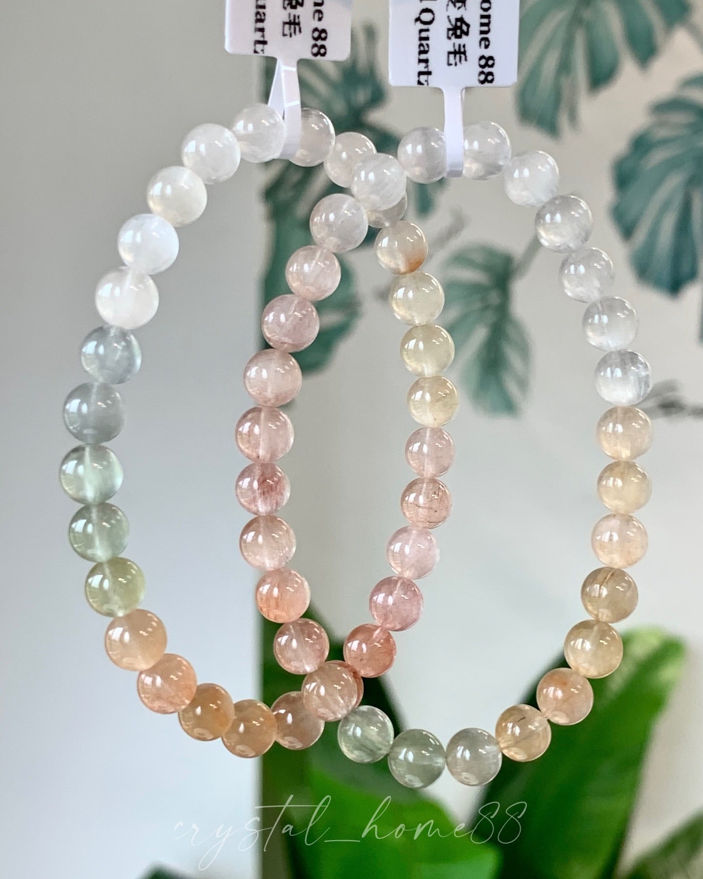 渐变拉丝彩兔毛 Rainbow Rutilated Quartz（R24）