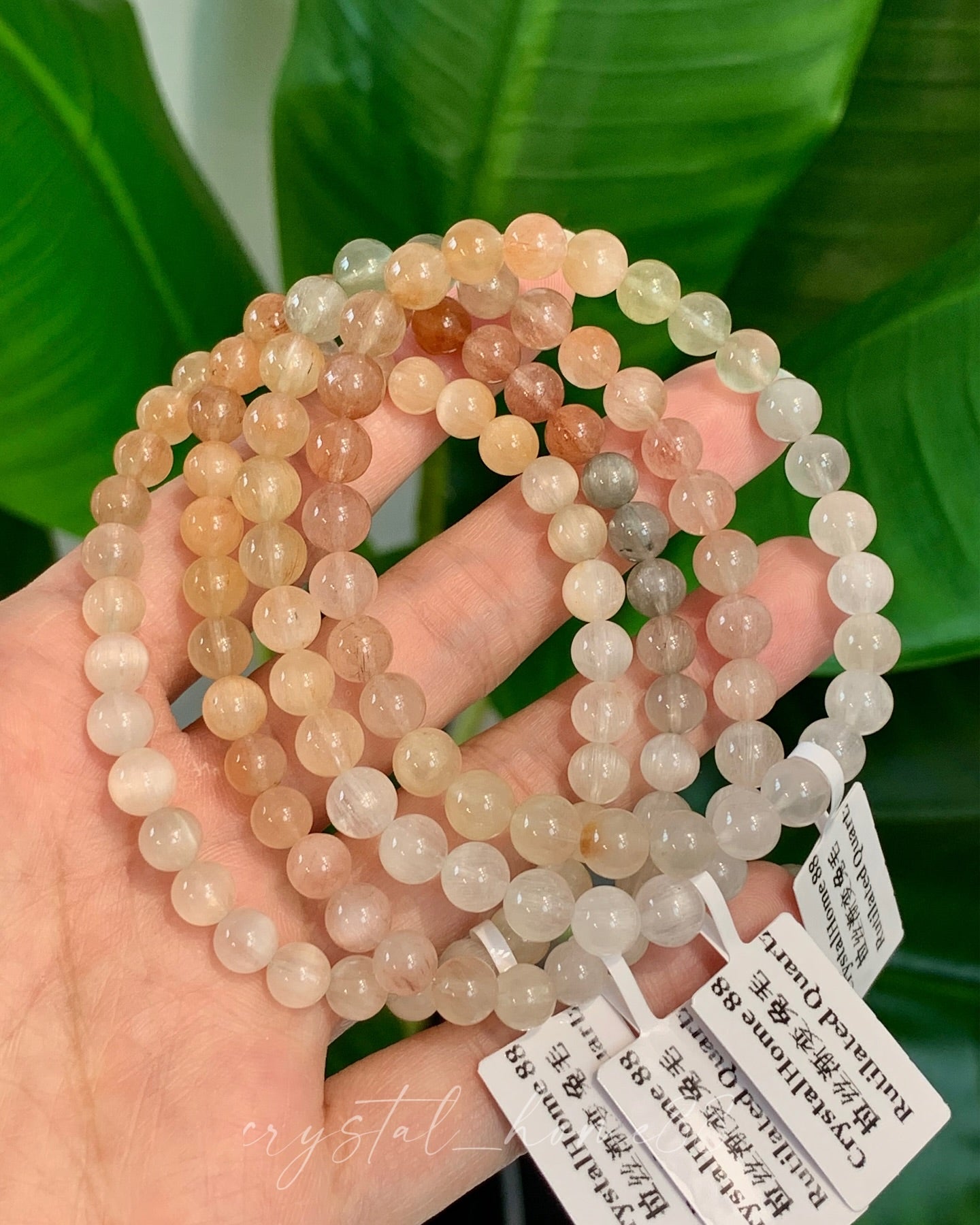 渐变拉丝彩兔毛 Rainbow Rutilated Quartz（R24）